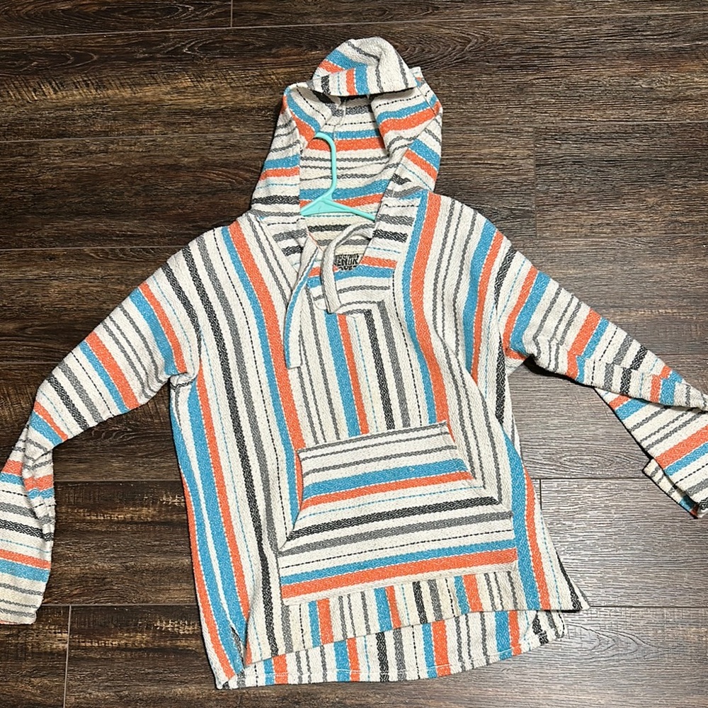 Striped Baja Hoodie with Front Pocket